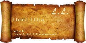 Lichtl Lilla névjegykártya